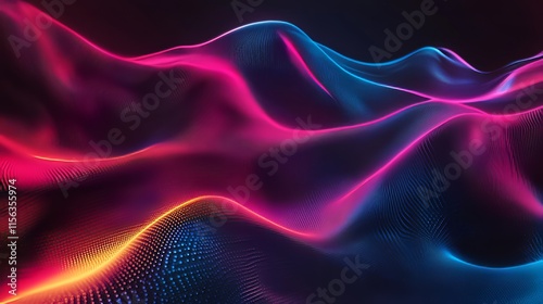 Wallpaper Mural Colorful abstract neon waves creating a dynamic and futuristic digital art piece with vibrant flowing patterns. Torontodigital.ca