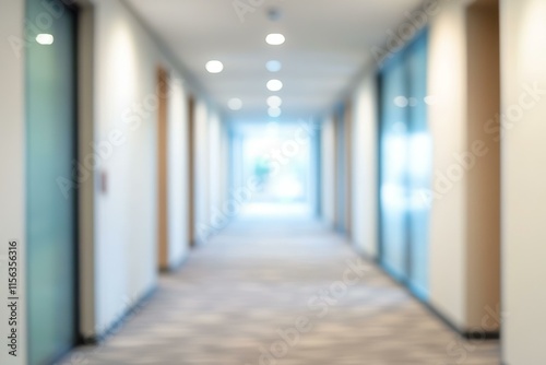 Blurred Office Corridor with Natural Light