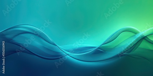 Abstract Flow Wave Background - Elegant and Dynamic Design with Vibrant Blue and Green Gradient Tones photo