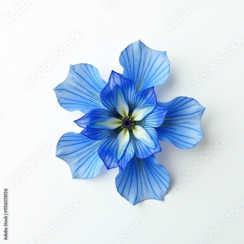 Vivid Blue Flowers - Elegant Floral Decoration Product Shoot on White Background photo