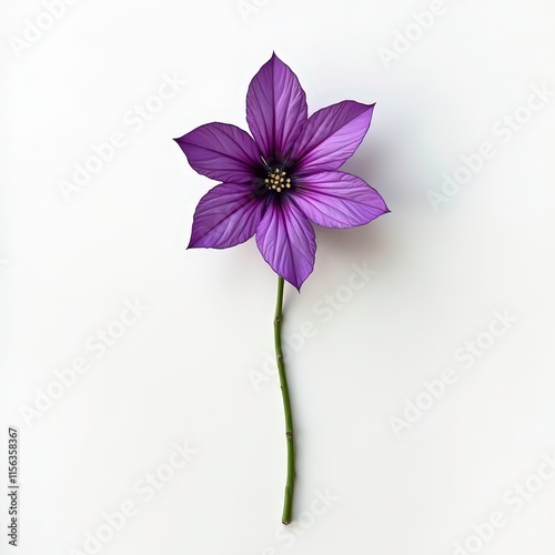 Vivid Purple Flowers - Elegant Floral Decoration Product Shoot on White Background photo