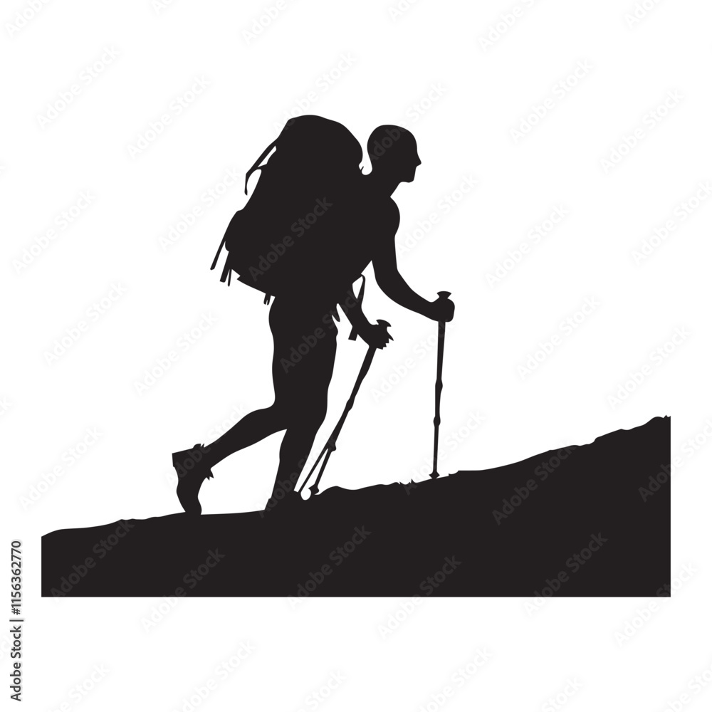 Hiking man Silhouettes. hiker with rucksacks and backpack silhouette. Hiking man Silhouettes. hiker with rucksacks and backpack silhouette.