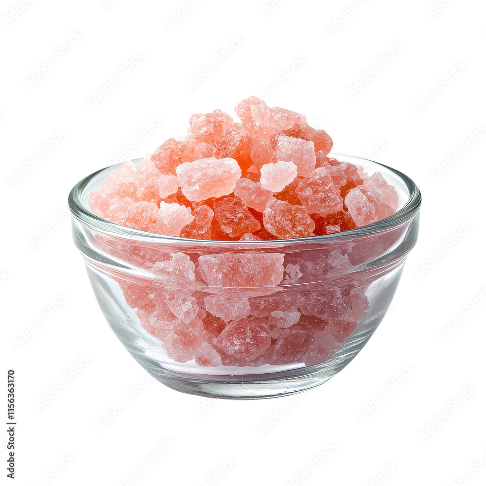 Pink Himalayan Salt Crystals in Glass Bowl Pink Himalayan Salt Crystals in Glass Bowl