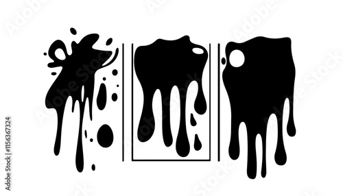 Artistic Bold Liquid Paint Drip Vector