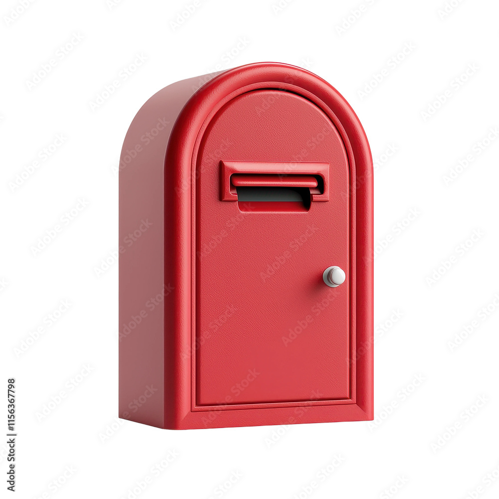 Bright Red Mailbox with Curved Top Design Bright Red Mailbox with Curved Top Design