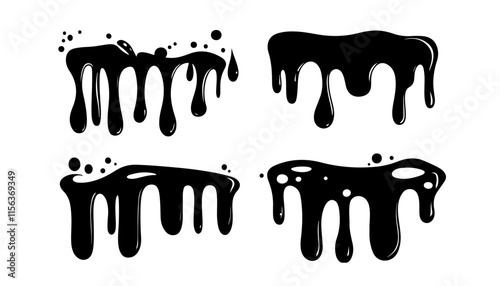 Modern Dripping Ink Creative Vector Pattern