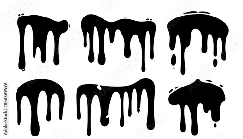 Edgy Dripping Fluid Abstract Vector Graphics
