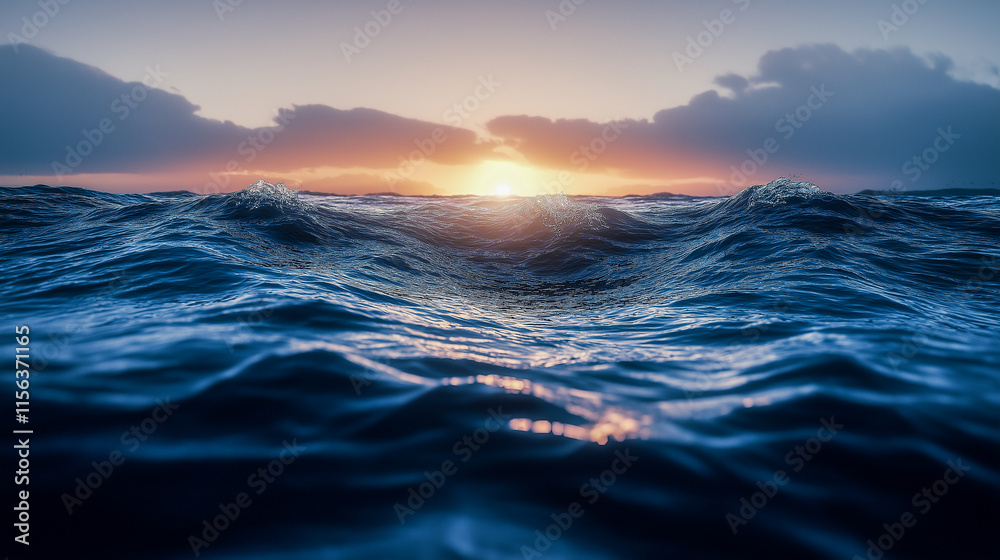 Serene ocean waves at sunset, symbolizing tranquility and nature's beauty. Ideal for travel, relaxation, or environmental themes in marketing, blogs, or educational materials. Serene ocean waves at sunset, symbolizing tranquility and nature's beauty. Ideal for travel, relaxation, or environmental themes in marketing, blogs, or educational materials.