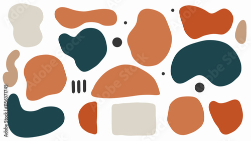 Creative hard paint collections vector elements. Minimal trendy style organic shapes pattern illustrations