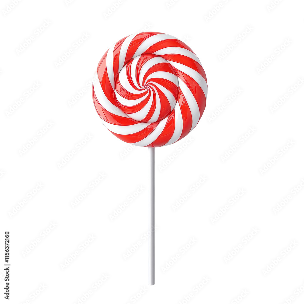 Colorful Red and White Swirled Lollipop Colorful Red and White Swirled Lollipop