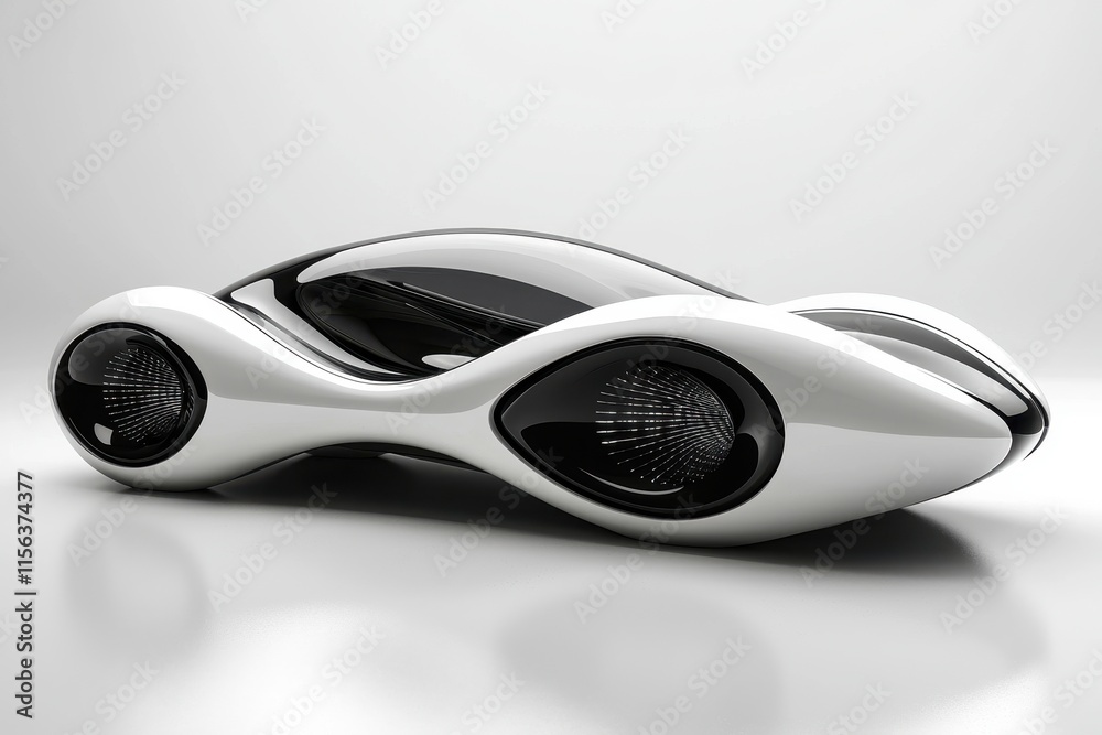 Futuristic White Electric Car Design Modern Automobile Concept Futuristic White Electric Car Design Modern Automobile Concept
