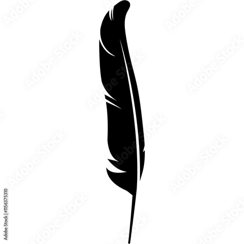 Abstract Bird Feather Silhouette. Isolated Flat Vector Illustration