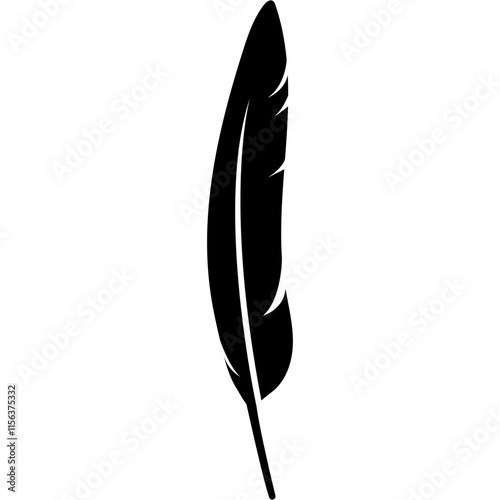 Abstract Bird Feather Silhouette. Isolated Flat Vector Illustration