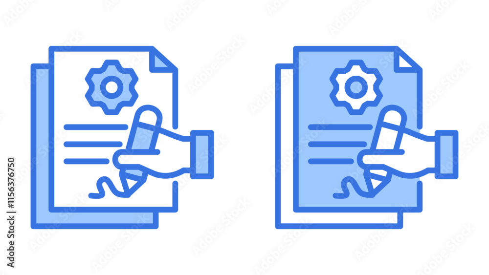 Project icon. Vector icon illustration of document, business, management and project management. Simple blue style. Project icon. Vector icon illustration of document, business, management and project management. Simple blue style.