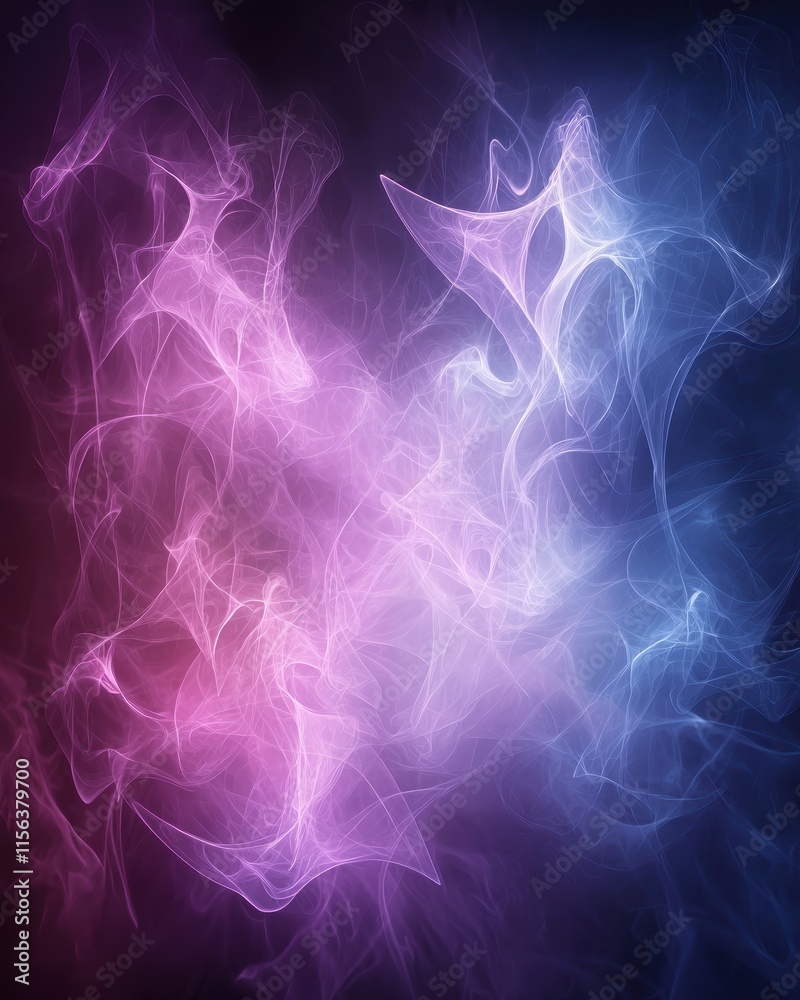 Obraz premium Abstract Colorful Smoke Flowing in Blue and Pink Hues Background