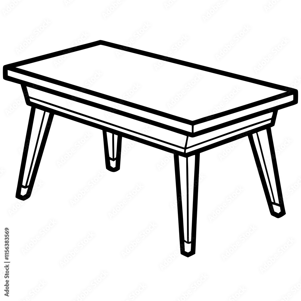 Wood Table Line Art Vector Design Wood Table Line Art Vector Design