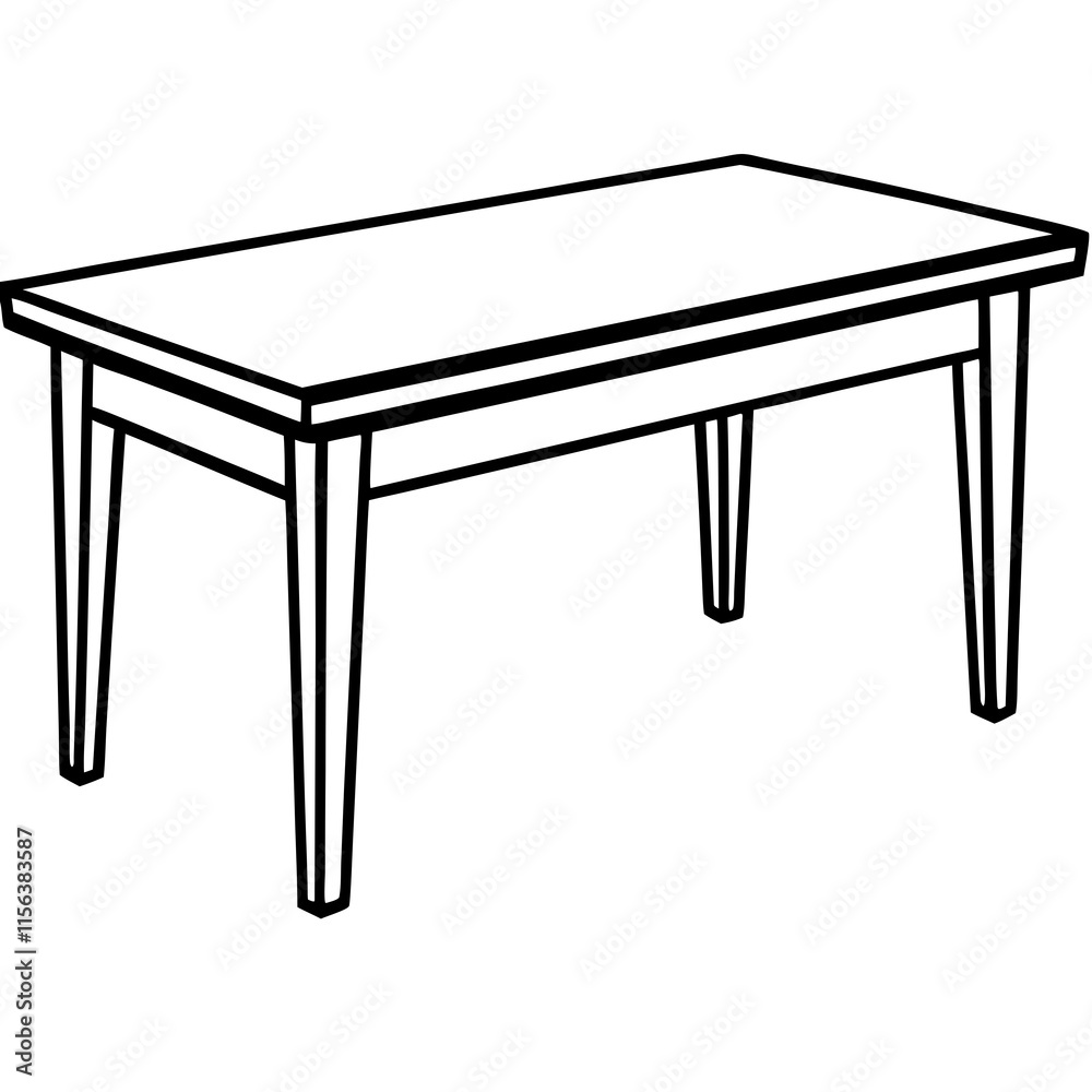 Wood Table Line Art Vector Design Wood Table Line Art Vector Design