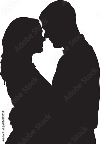 Man and woman couple lovers silhouette isolated. vector illustration on a white background