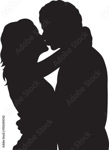 Man and woman couple lovers silhouette isolated. vector illustration on a white background