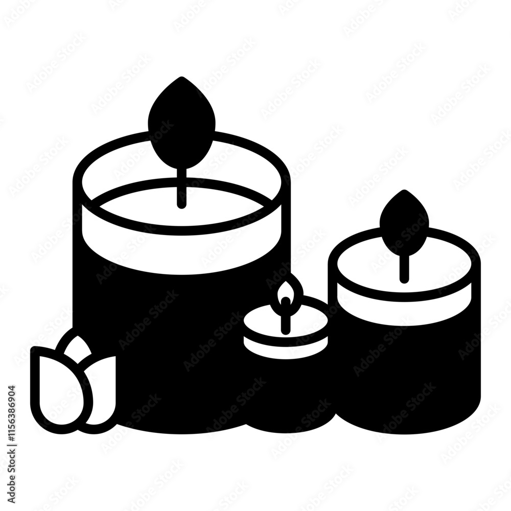 Obraz premium Candle black icon