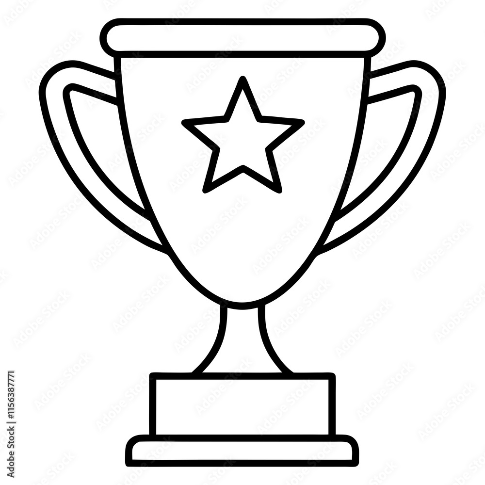 Trophy of Success Line Art Vector Design Trophy of Success Line Art Vector Design
