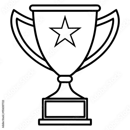 Trophy of Success Line Art Vector Design
