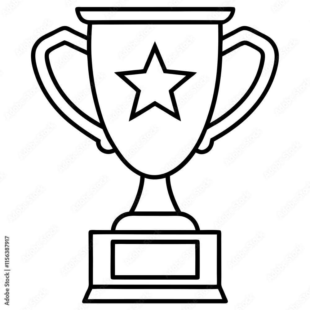 Trophy of Success Line Art Vector Design Trophy of Success Line Art Vector Design