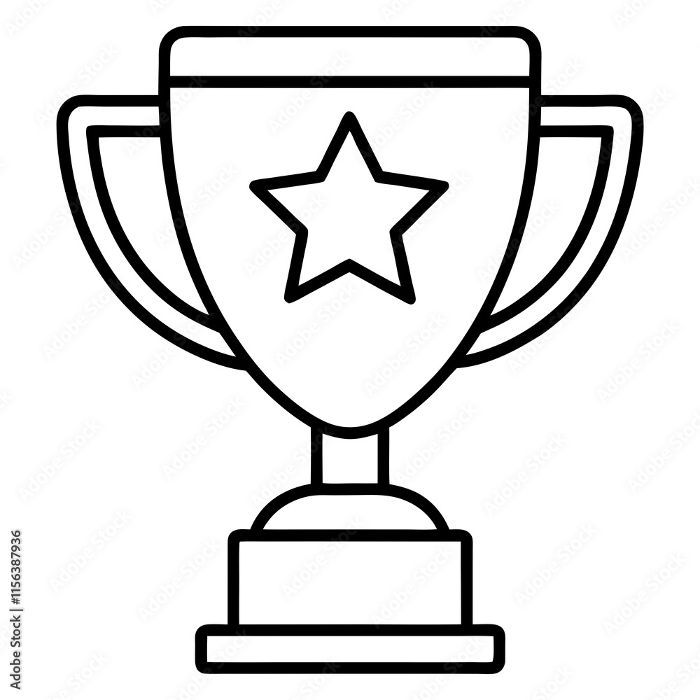 Trophy of Success Line Art Vector Design Trophy of Success Line Art Vector Design