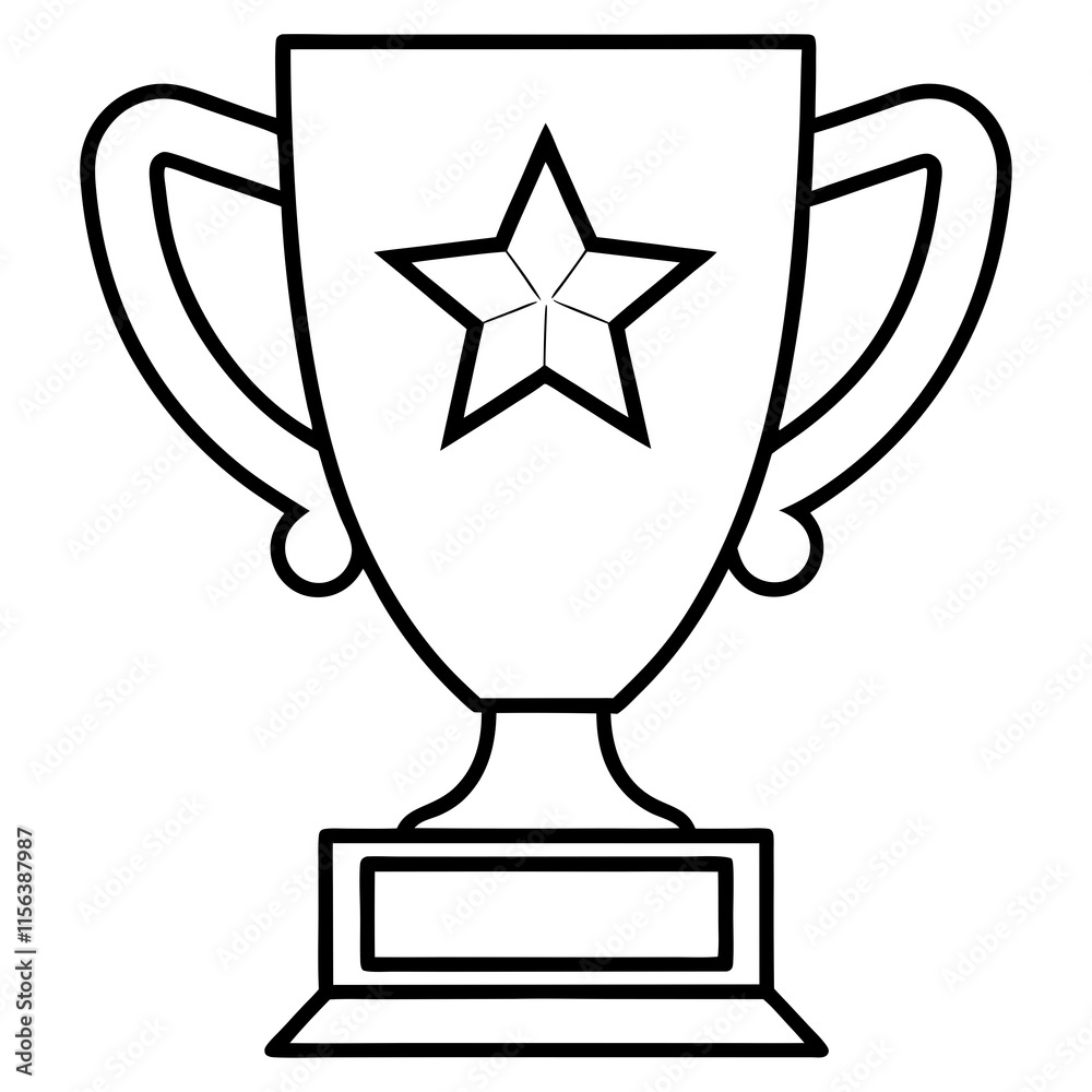 Trophy of Success Line Art Vector Design Trophy of Success Line Art Vector Design