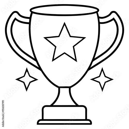 Trophy of Success Line Art Vector Design