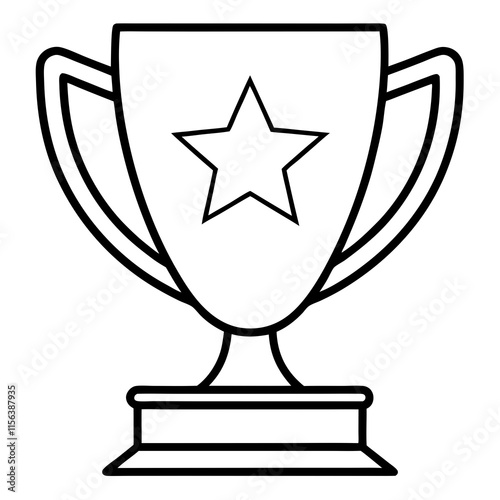 Trophy of Success Line Art Vector Design
