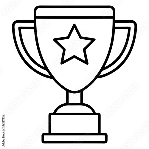 Trophy of Success Line Art Vector Design