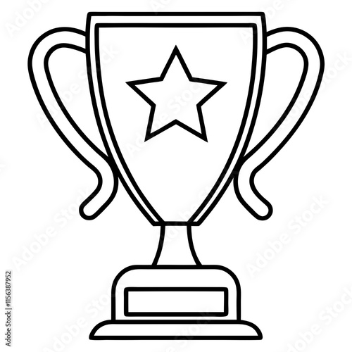 Trophy of Success Line Art Vector Design