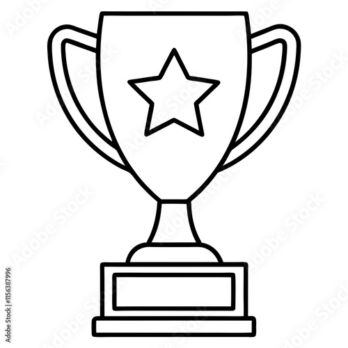 Trophy of Success Line Art Vector Design