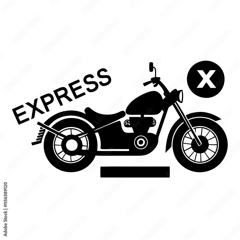 Fototapeta premium Express delivery motorcycle icon