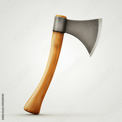 3d axe on white isolated background