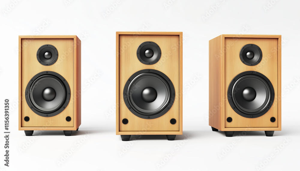 Fototapeta premium audio speaker isolated on white background