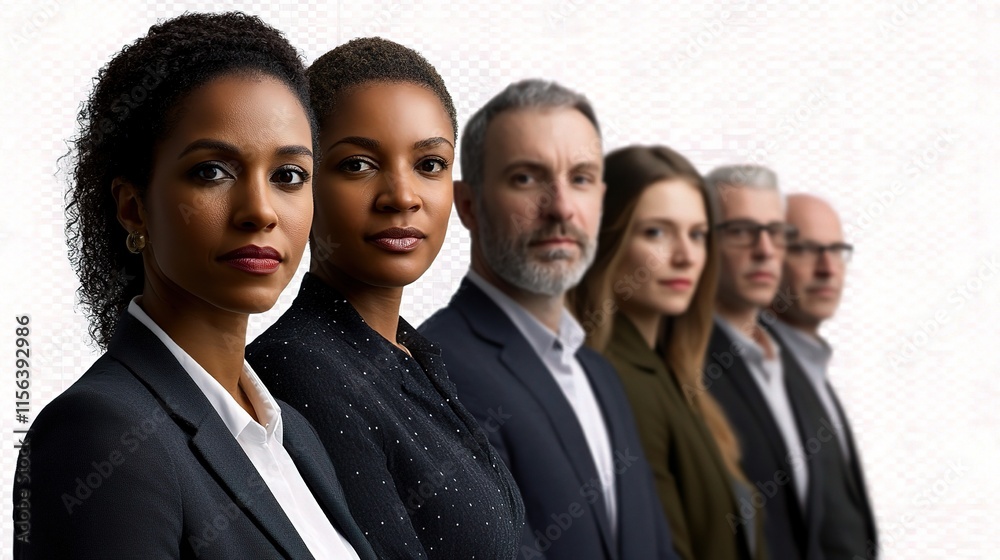 Diverse Business Professionals Posing Together in Formal Attire Diverse Business Professionals Posing Together in Formal Attire