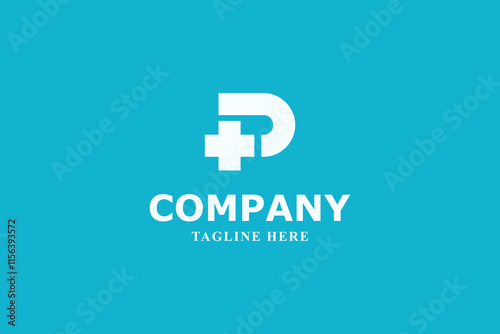 letter p plus and medical modern logo design photo