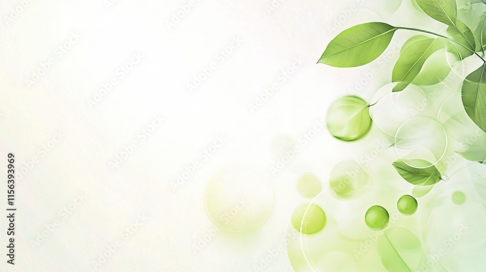 Green Circles and Leaves Design for Sustainability and Environment Theme Green Circles and Leaves Design for Sustainability and Environment Theme