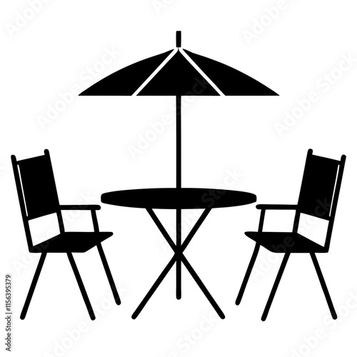 beach chair and umbrella