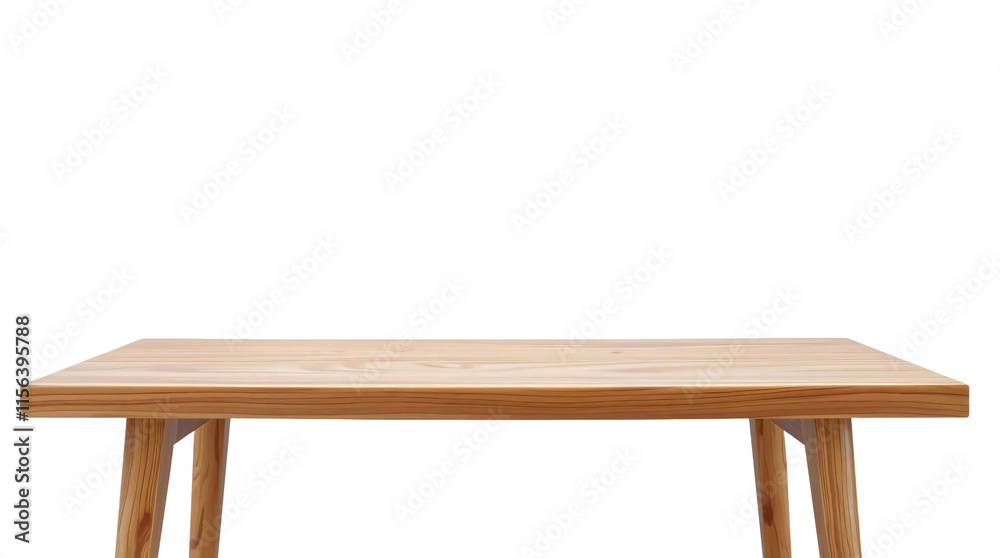 A wooden table isolated on transparent background with space for product display, Cut out, PNG A wooden table isolated on transparent background with space for product display, Cut out, PNG