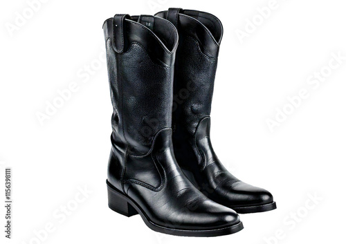 Cowboy leather boots isolated on a transparent or white background photo