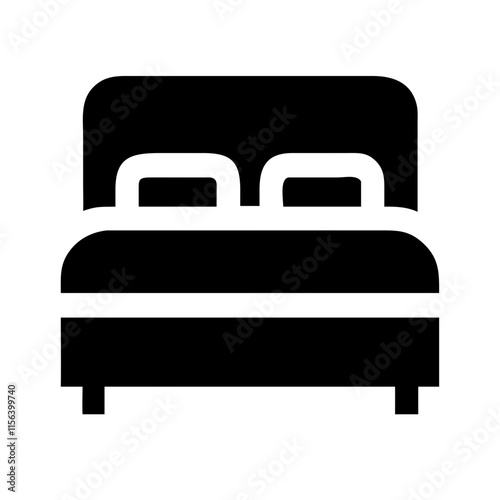 double bed icon design