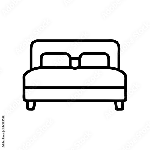 double bed icon design