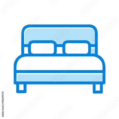 double bed icon design