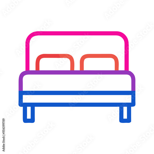 double bed icon design