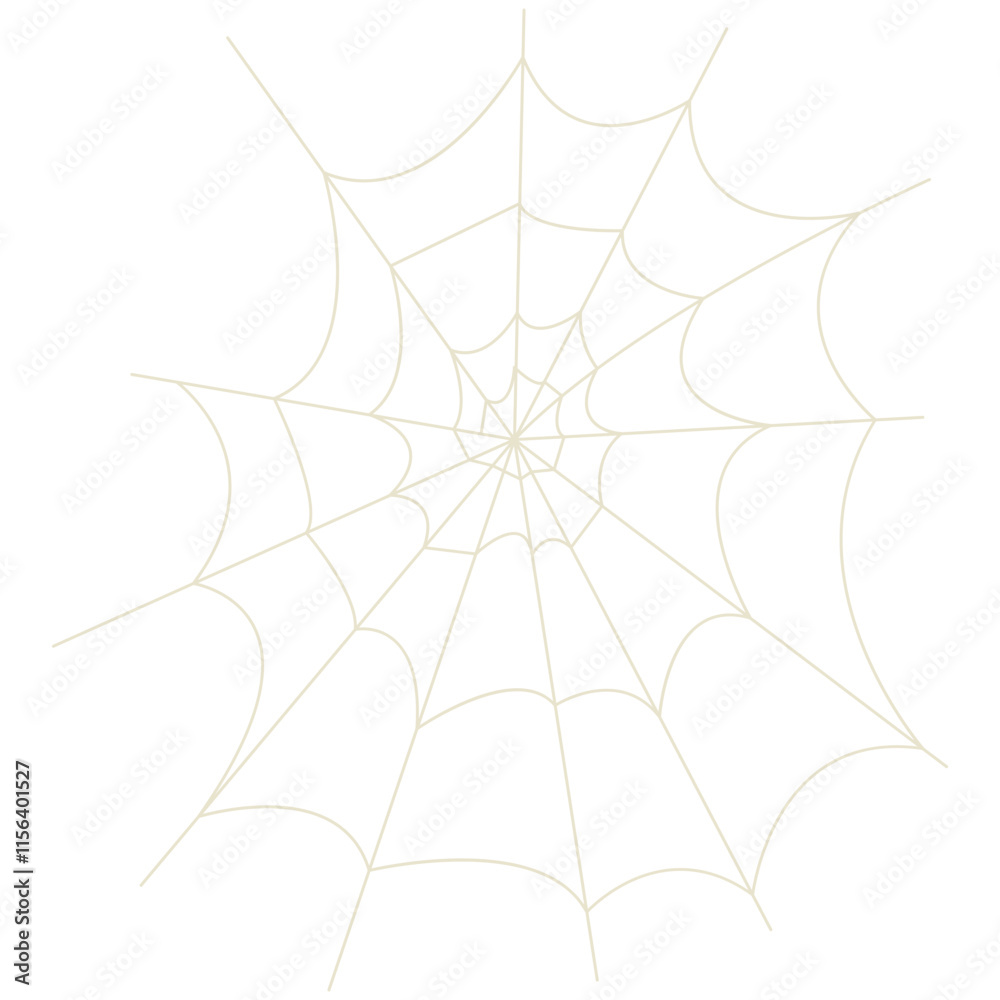 Fototapeta premium Spider Net Decoration in Flat Design. Vector Illustration on White Background