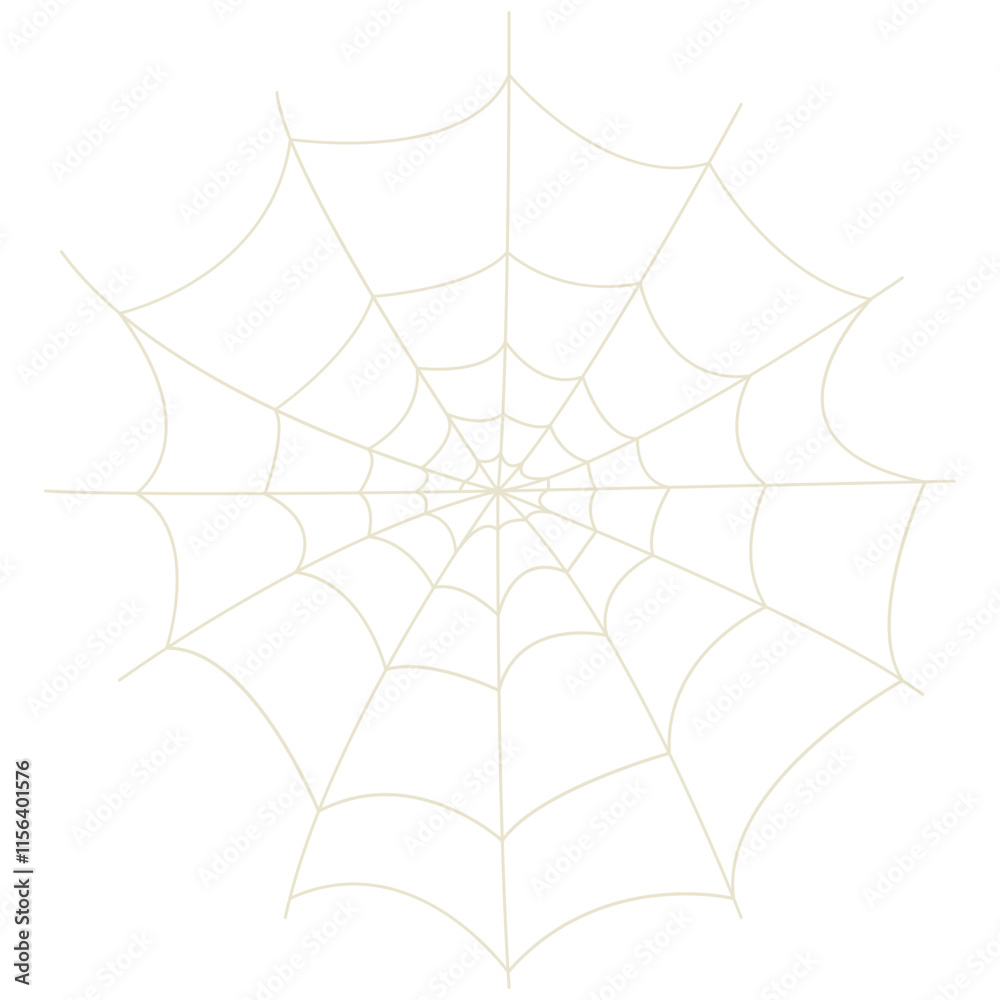Fototapeta premium Spider Net Decoration in Flat Design. Vector Illustration on White Background