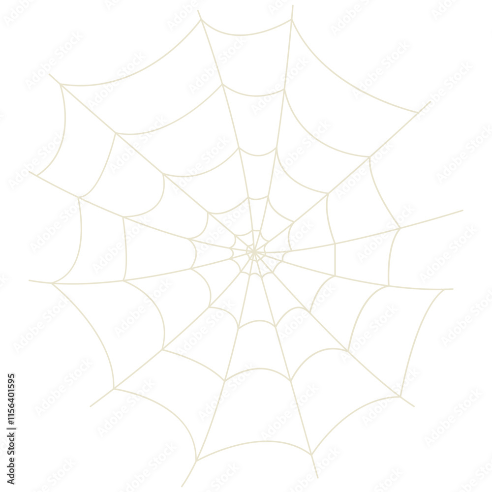 Fototapeta premium Spider Net Decoration in Flat Design. Vector Illustration on White Background
